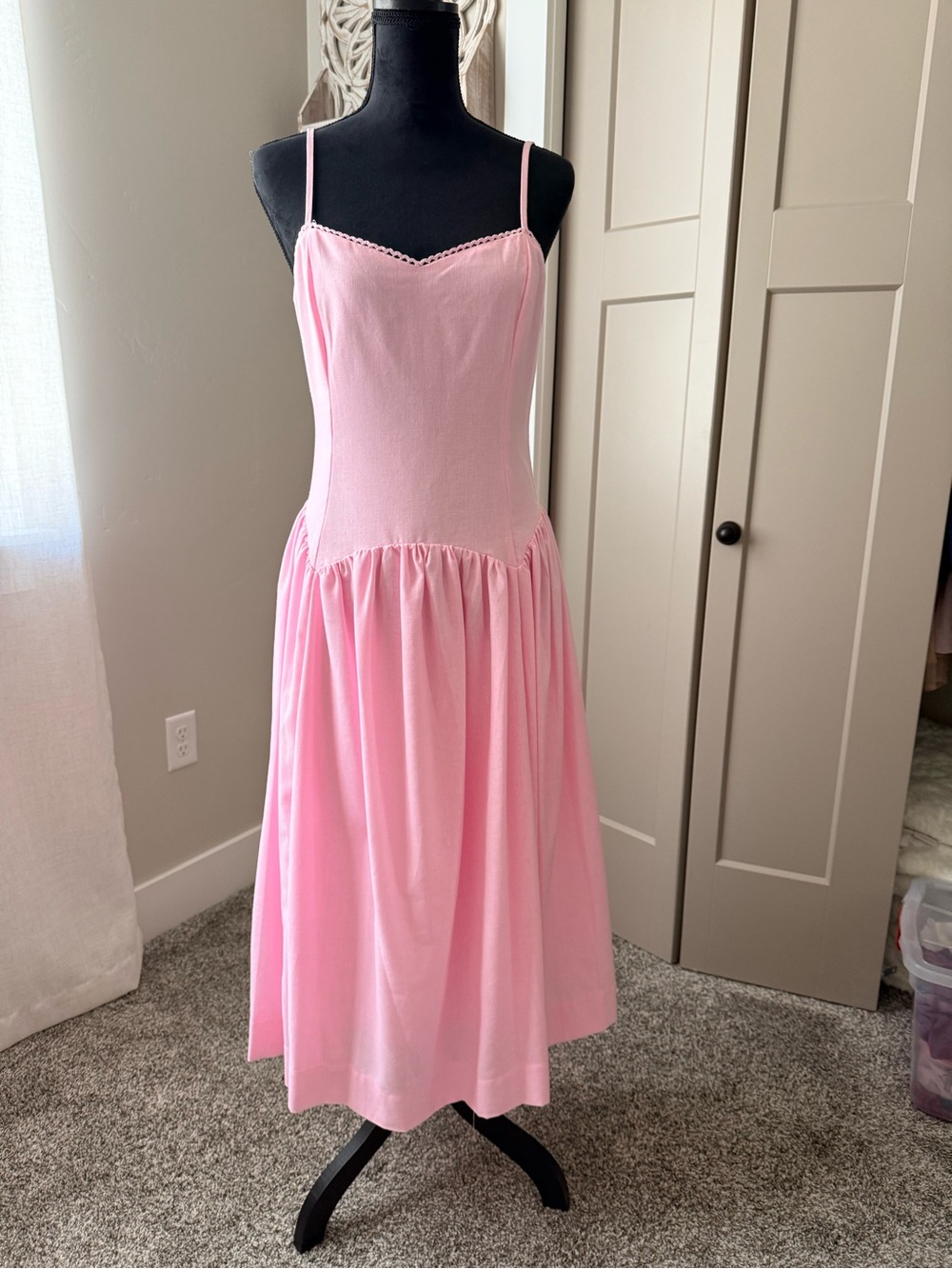 All in Favor Icy Pink Spaghetti-Strap Midi Dress
